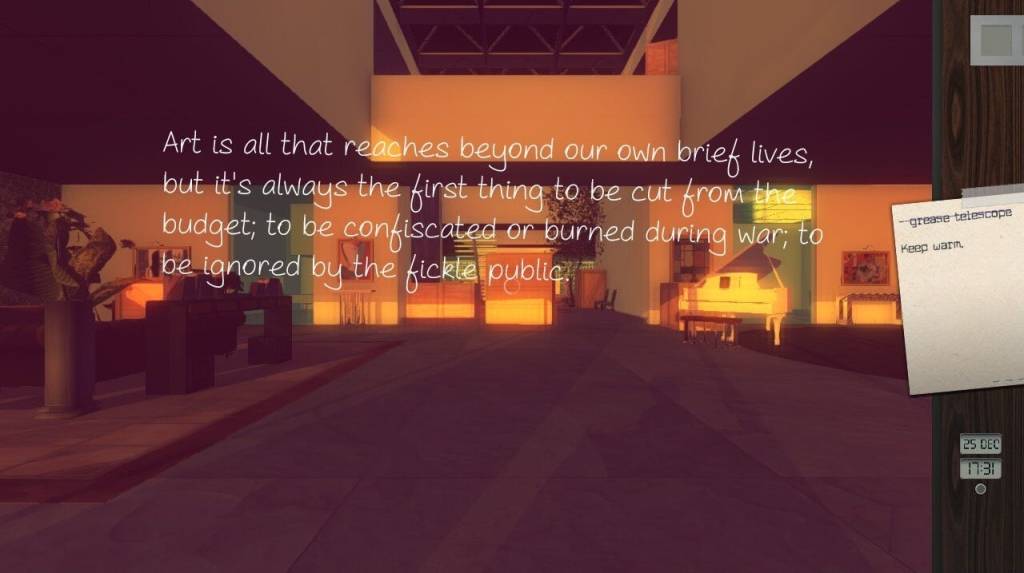 Diary entry: Art is all that reaches beyond our own brief lives, but it's always the first thing to be cut from the budget; to be confiscated or burned during war; to be ignored by the fickle public.