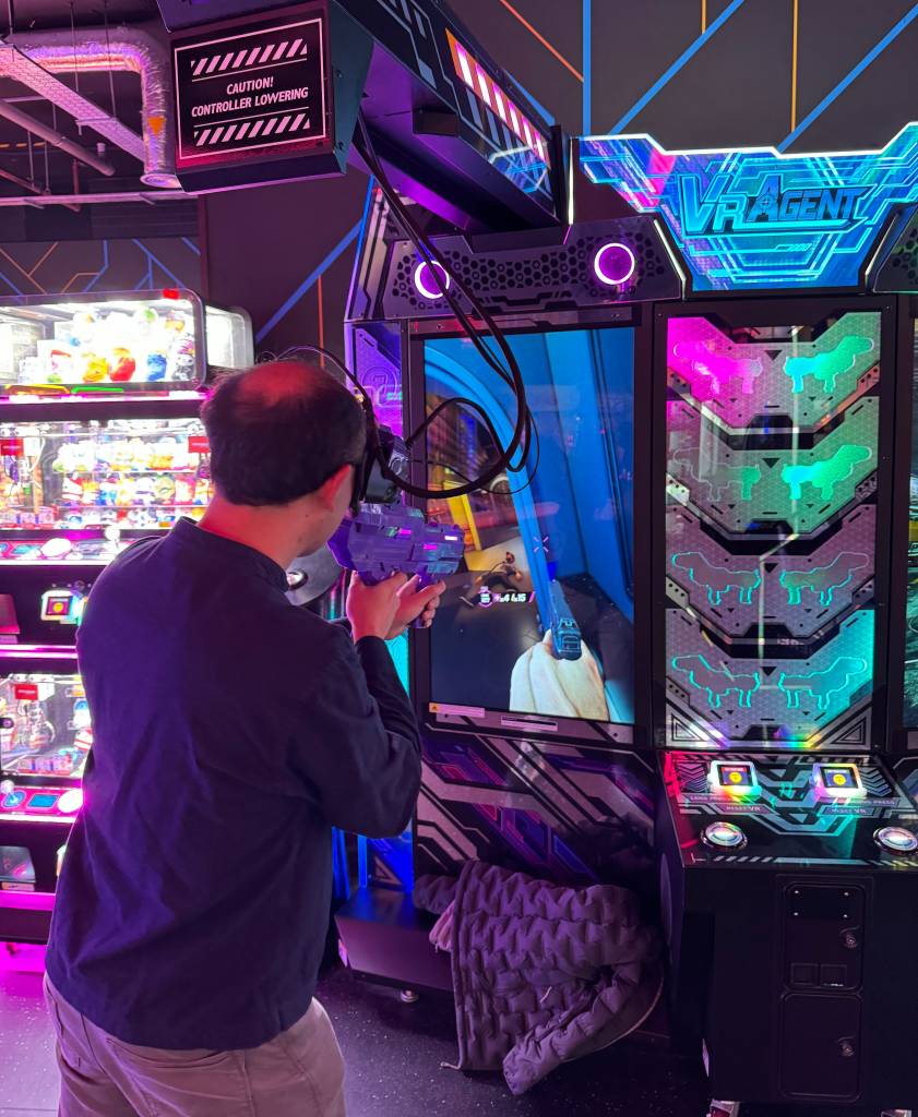 Adrian leans to the right and so does the view of the screen