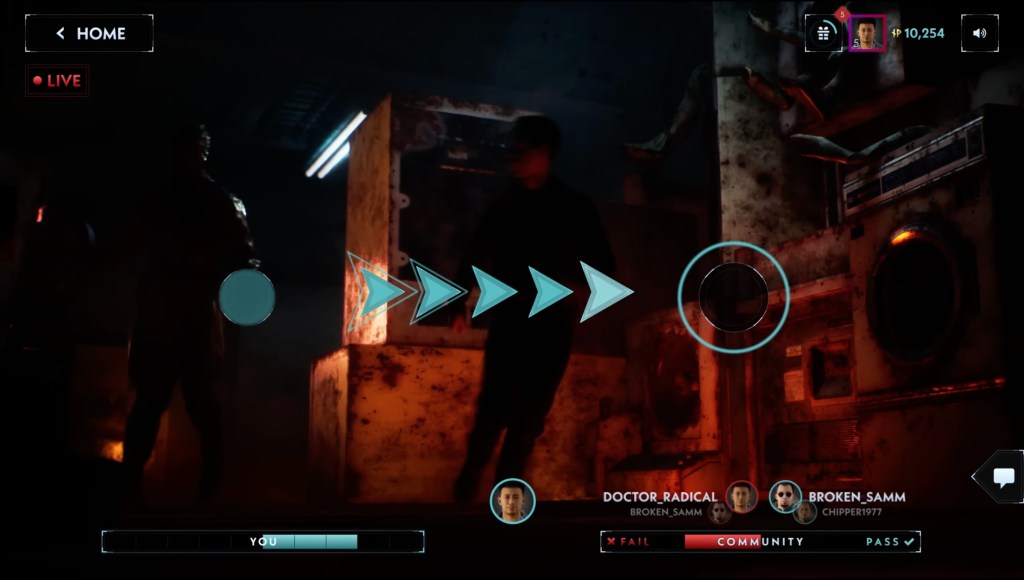 A video with blue arrows pointing to the right superimposed on top