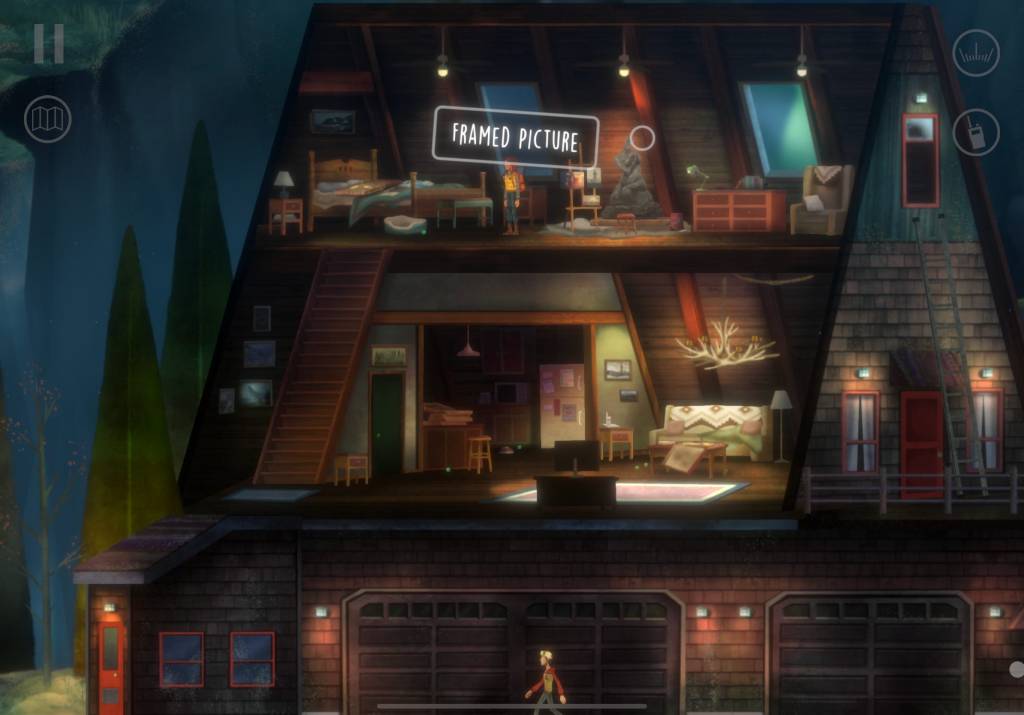 Cutaway view of a big house, with "Framed Picture" highlighted