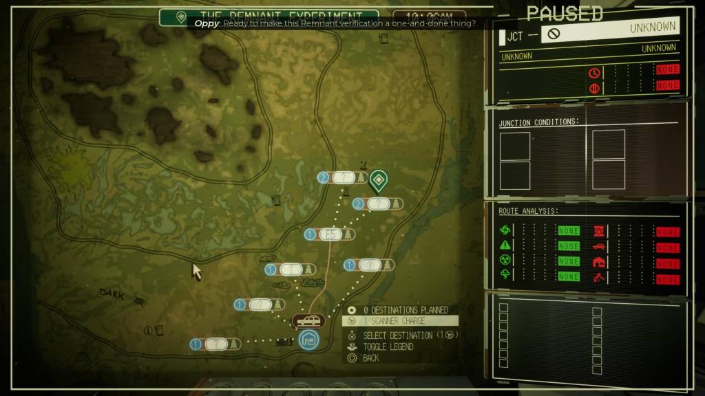 A map with a network of junctions