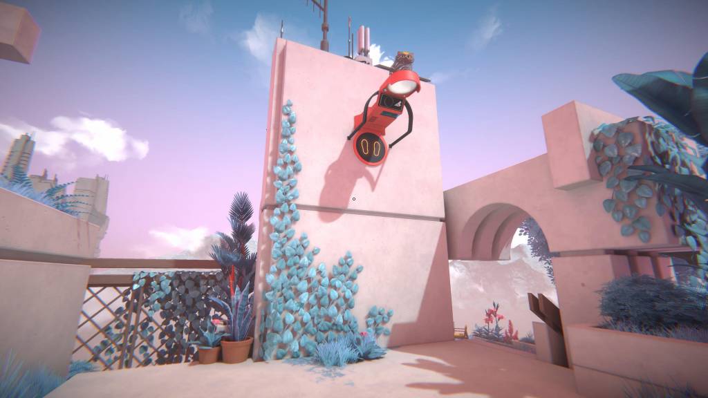 A teleporter stuck to the side of a wall