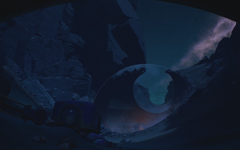 A forcefield cuts into surrounding rock