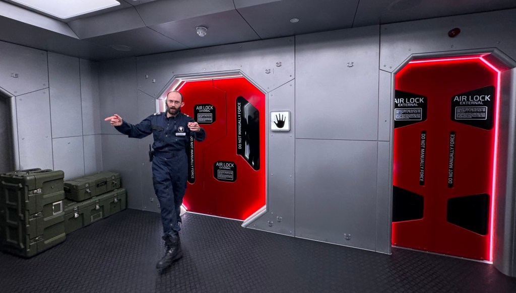 Two airlocks in a wide room