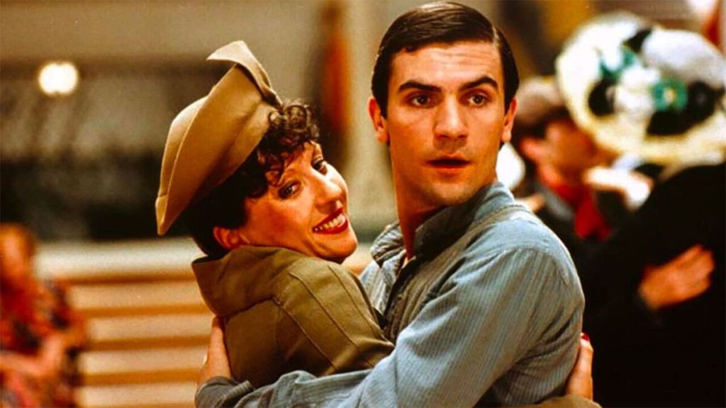 A couple embracing in a dance